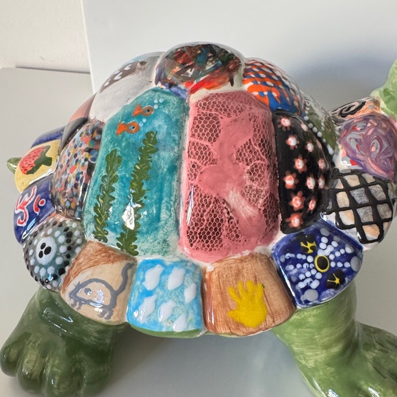 Colorful Ceramic Turtle Figurine - Picture 5 of 8
